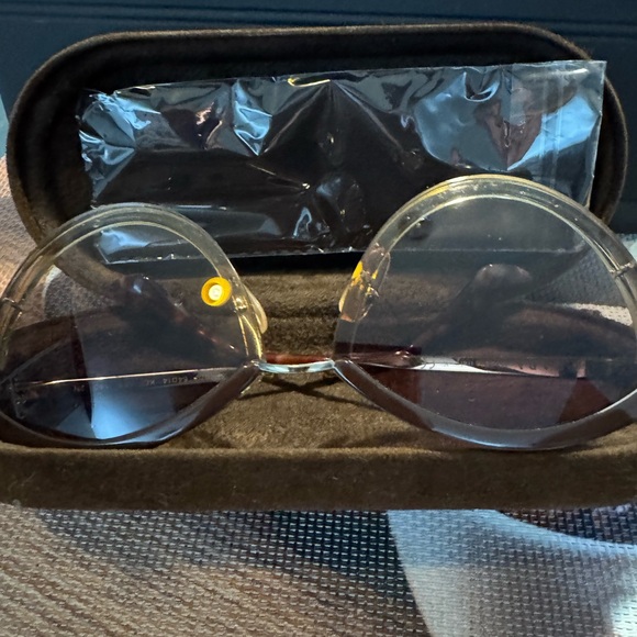 Prada Women's Sunglasses - Transparent Brown - Picture 2 of 4